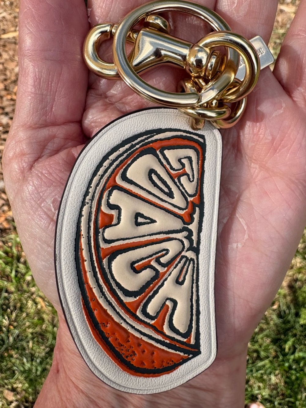 Coach Orange Slice Bag Charm EUC - Picture 4 of 4